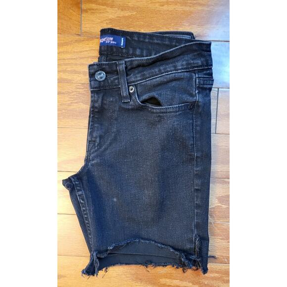 Levi's Women Juniors Size 3 Black Jean Shorts 518 Super Low Cut Off - Picture 5 of 16